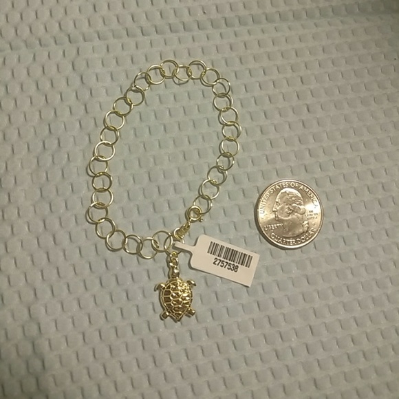 🌻14k YG🌻OVER STERLING SILVER BRACELET - Picture 3 of 5